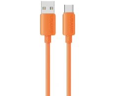 Kabelis USAMS U98 3A Silicone Fast Charging USB-C oranžinės spalvos