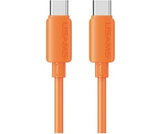 Kabelis USAMS U98 60W 3A Silicone Fast Charging USB-C į USB-C oranžinės spalvos