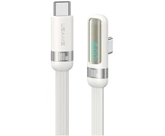 Kabelis USAMS US-SJ653 PD 100W USB-C/USB-C baltos spalvos