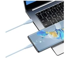 Kabelis USAMS Žalias Series SJ714 18W 3A USB-A to USB-C 1m rožinės spalvos