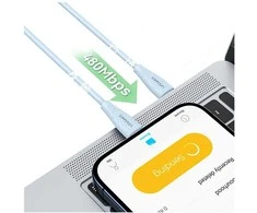 Kabelis USAMS Žalias Series SJ717 30W USB-C į Lightning 1m baltas