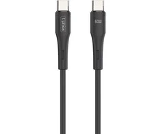 Kabelisis 60W 1m USB-C - USB-C T-Phox Gentle Juodos spalvos