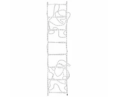 Kalėdinė dekoracija Kalėdų Senelis ant kopėčių su LED, 50x200cm