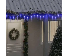 Kalėdinė girlianda varvekliai, 200 mėlynų LED, akrilas/PVC, 20m
