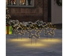 Kalėdinės dekoracijos žvaigždės su smaigais, 3vnt., 50LED, 29cm