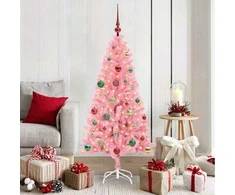 Kalėdų eglutė su 150 LED s stovu Rožinė 150 cm PVC