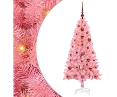 Kalėdų eglutė su 150 LED s stovu Rožinė 120 cm PVC