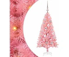 Kalėdų eglutė su 150 LED s stovu Rožinė 120 cm PVC