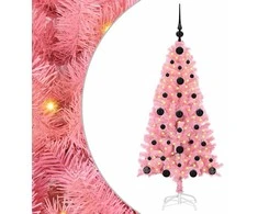 Kalėdų eglutė su 150 LED s stovu Rožinė 120 cm PVC