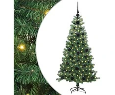 Kalėdų eglutė su 150 LED s stovu Žalia 120 cm PVC