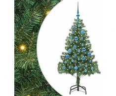 Kalėdų eglutė su 150 LED s stovu Žalia 150 cm PVC