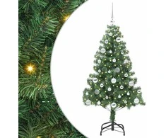 Kalėdų eglutė su 150 LED s stovu Žalia 150 cm PVC