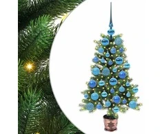 Kalėdų eglutė su 150 LED s stovu Žalia 90 cm PE