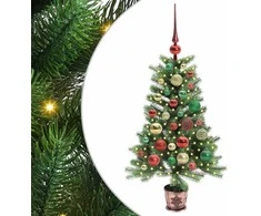 Kalėdų eglutė su 150 LED s stovu Žalia 90 cm PE