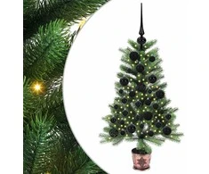 Kalėdų eglutė su 150 LED s stovu Žalia 90 cm PE