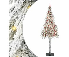Kalėdų eglutė su 300 LED s stovu Balta 210 cm PE ir Plienas