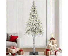 Kalėdų eglutė su 300 LED s stovu Balta 210 cm PE ir Plienas