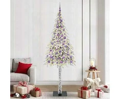 Kalėdų eglutė su 300 LED s stovu Balta 210 cm PE ir Plienas