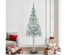 Kalėdų eglutė su 300 LED s stovu Balta 210 cm PE ir Plienas