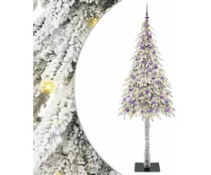 Kalėdų eglutė su 300 LED s stovu Balta 210 cm PE ir Plienas