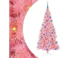 Kalėdų eglutė su 300 LED s stovu Rožinė 180 cm PVC