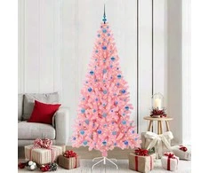 Kalėdų eglutė su 300 LED s stovu Rožinė 210 cm PVC