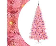 Kalėdų eglutė su 300 LED s stovu Rožinė 180 cm PVC