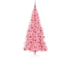 Kalėdų eglutė su 300 LED s stovu Rožinė 210 cm PVC