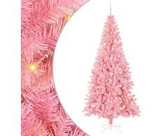 Kalėdų eglutė su LED lemputėmis Rožinė 240 cm PVC ir Plienas