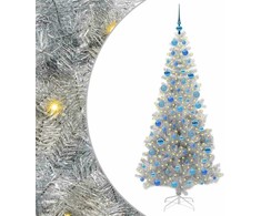 Kalėdų eglutė su 300 LED s stovu Sidabro 180 cm PET
