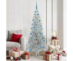 Kalėdų eglutė su 300 LED s stovu Sidabro 180 cm PET