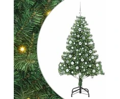 Kalėdų eglutė su 300 LED s stovu Žalia 180 cm PVC