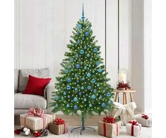 Kalėdų eglutė su 300 LED s stovu Žalia 180 cm PE