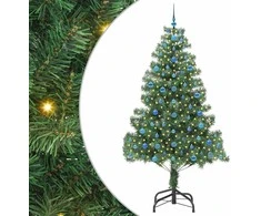 Kalėdų eglutė su 300 LED s stovu Žalia 210 cm PVC