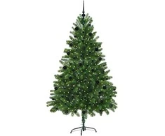 Kalėdų eglutė su 300 LED s stovu Žalia 210 cm PE