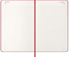 Kalender-märkmik Moleskine 2027 13x21cm, päev, kõvad kaaned, punane