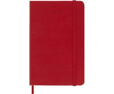 Kalendermärkmik Moleskine 2027 9x14cm, nädal, kõvad kaaned, punane