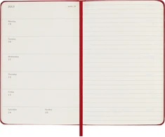 Kalendermärkmik Moleskine 2027 9x14cm, nädal, kõvad kaaned, punane