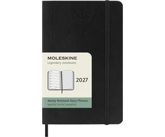 Kalendermärkmik Moleskine 2027 9x14cm, nädal, pehmed kaaned, must