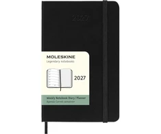 Kalendermärkmik Moleskine 2027 9x14cm, nädal, kõvad kaaned, must