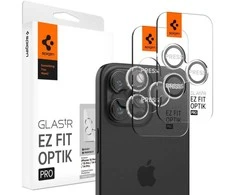 Spigen KAMEROS OPTIK.TR "EZ FIT" KAMEROS KAMEROS APSAUGOS 2 PAKUOTĖS IPHONE 14 PRO / PRO MAX / 15 PRO / PRO MAX CRYSTAL CLEAR