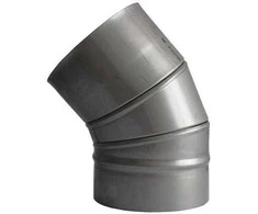 Kaminų alkūnė WADEX 115, D120 mm 45°