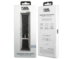 Karl Lagerfeld Apple Watch dirželis 38/40/41 mm KLAWMSAKLHPK STRAP SAFFIANO MONO Juodas