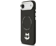 Karl Lagerfeld Choupette Pin Magnetinis dėklas iPhone Air, juodos spalvos