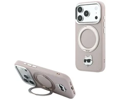 Karl Lagerfeld dėklas su 360° žiediniu stovu Choupette Head Pin MagSafe, skirtas iPhone 18 Pro Max / 17 Pro Max
