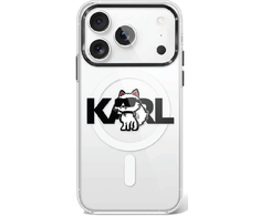 Karl Lagerfeld IML Choupette Sketch Logo MagSafe dėklas skirtas Apple iPhone 17 Pro Clear