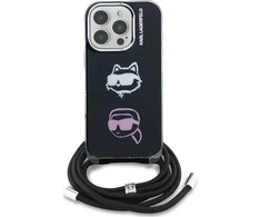 Karl Lagerfeld IML Crossbody K&amp;CH Heads dėklas skirtas Apple iPhone 16 Pro Juodas