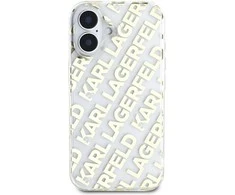 Karl Lagerfeld IML Electroplated Repeated Logo Apple iPhone 16 dėklas telefonui aukso spalvos