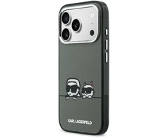 Karl Lagerfeld IML K&amp;CH Heads Logo MagSafe dėklas skirtas Apple iPhone Apple iPhone 17 Pro juodos spalvos