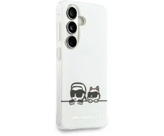Karl Lagerfeld IML K&amp;CH Peekaboo Logo Magnetic dėklas skirtas Apple iPhone Samsung Galaxy S26+ baltos spalvos